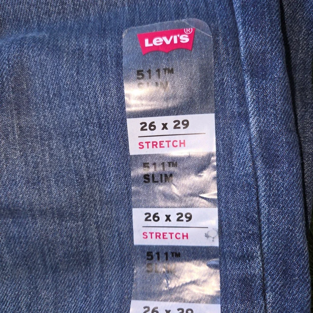 Levi's 511 Slim 26x29 Men's Stretch Denim Jeans Throttle Dark Wash Blue